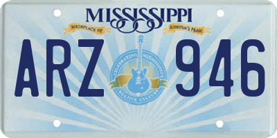 MS license plate ARZ946