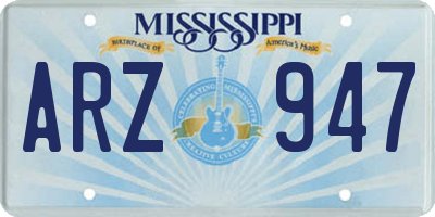 MS license plate ARZ947