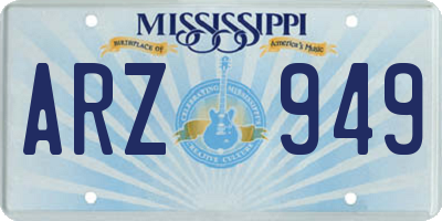 MS license plate ARZ949
