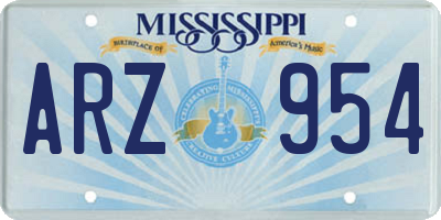MS license plate ARZ954