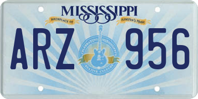 MS license plate ARZ956