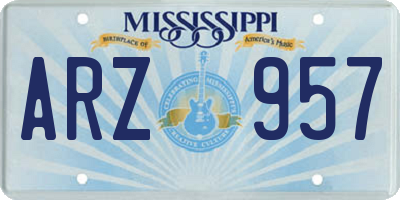 MS license plate ARZ957