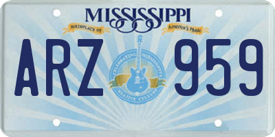 MS license plate ARZ959