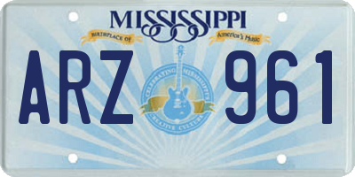 MS license plate ARZ961