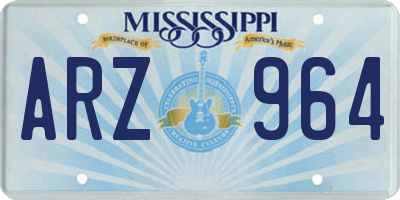 MS license plate ARZ964