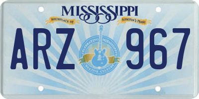 MS license plate ARZ967