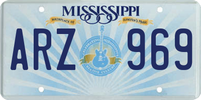 MS license plate ARZ969