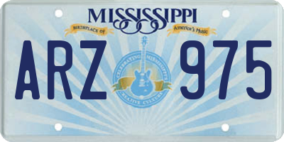 MS license plate ARZ975