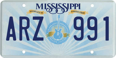MS license plate ARZ991