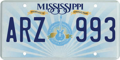 MS license plate ARZ993