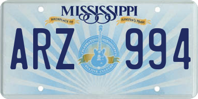 MS license plate ARZ994
