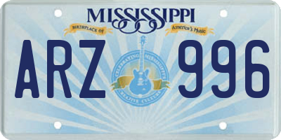MS license plate ARZ996