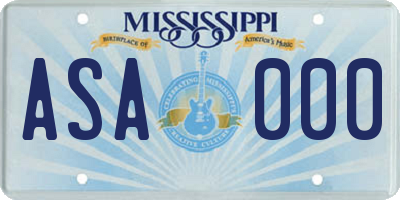 MS license plate ASA000