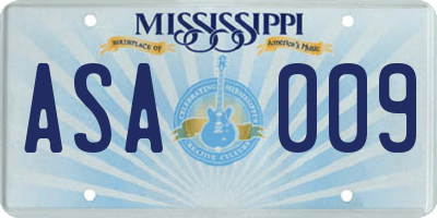 MS license plate ASA009