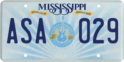 MS license plate ASA029