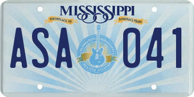 MS license plate ASA041