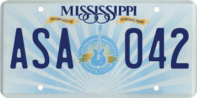 MS license plate ASA042
