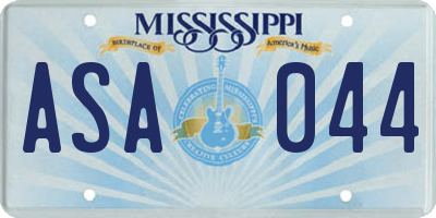 MS license plate ASA044