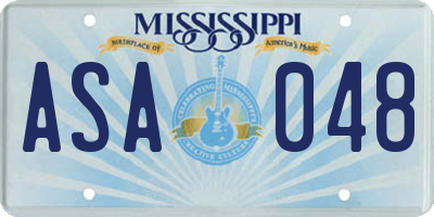 MS license plate ASA048