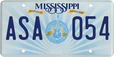 MS license plate ASA054