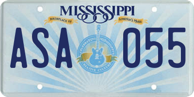 MS license plate ASA055