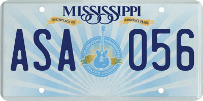 MS license plate ASA056