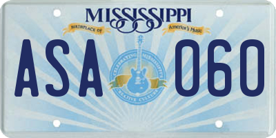 MS license plate ASA060