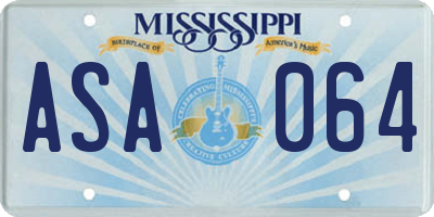 MS license plate ASA064
