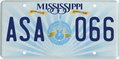MS license plate ASA066