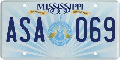 MS license plate ASA069