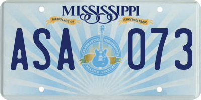 MS license plate ASA073
