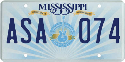 MS license plate ASA074