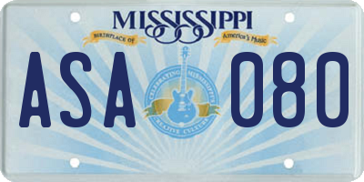 MS license plate ASA080