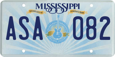 MS license plate ASA082