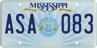 MS license plate ASA083