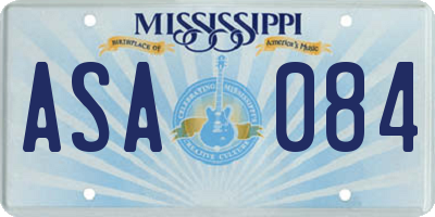 MS license plate ASA084