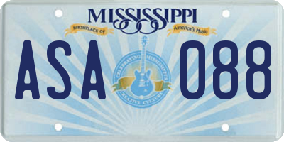 MS license plate ASA088