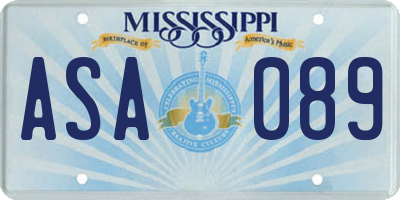 MS license plate ASA089