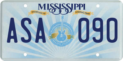 MS license plate ASA090