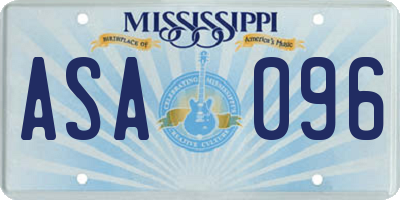 MS license plate ASA096