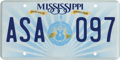 MS license plate ASA097