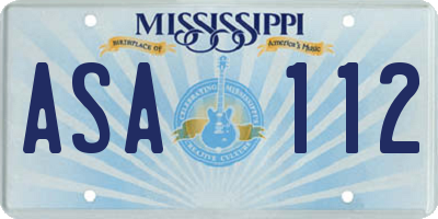 MS license plate ASA112