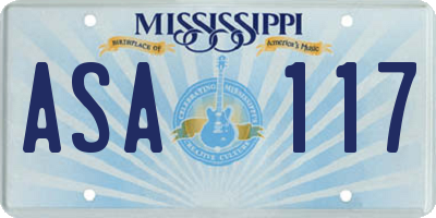 MS license plate ASA117