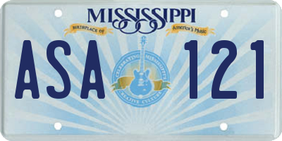 MS license plate ASA121