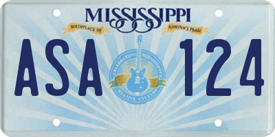 MS license plate ASA124
