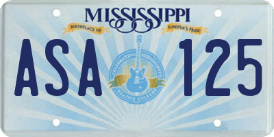 MS license plate ASA125