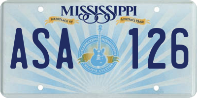 MS license plate ASA126