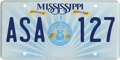 MS license plate ASA127