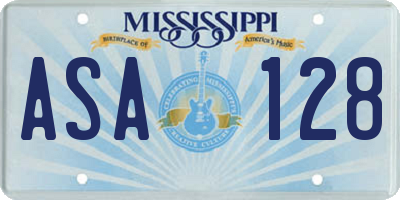 MS license plate ASA128