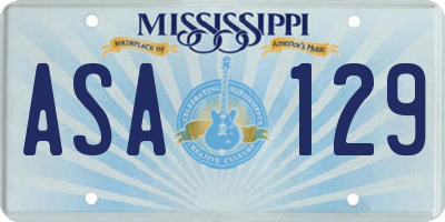 MS license plate ASA129